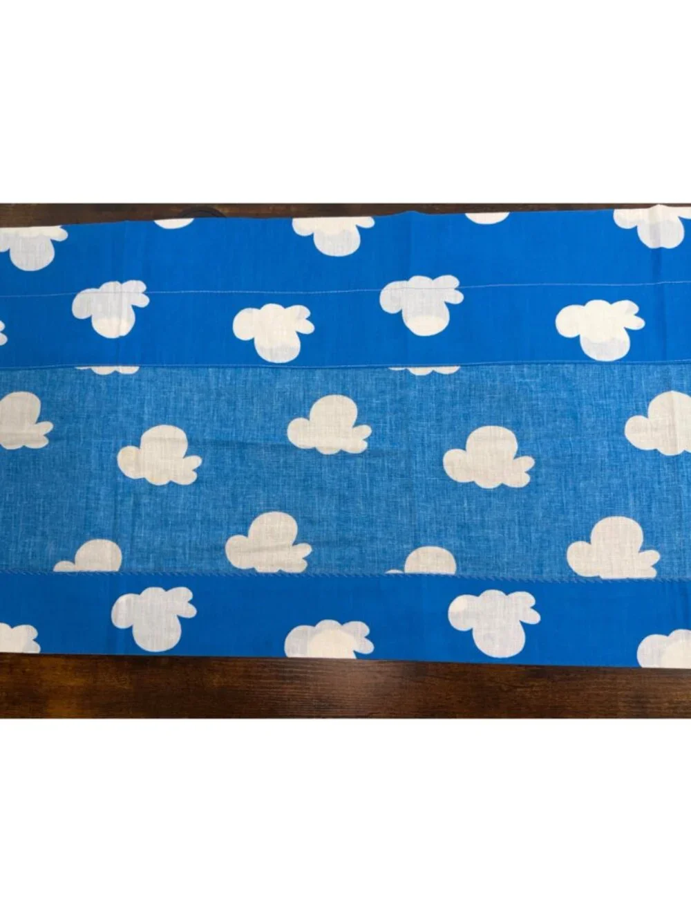 Vintage Disney Winnie the Pooh Blue Fabric Valance Panel